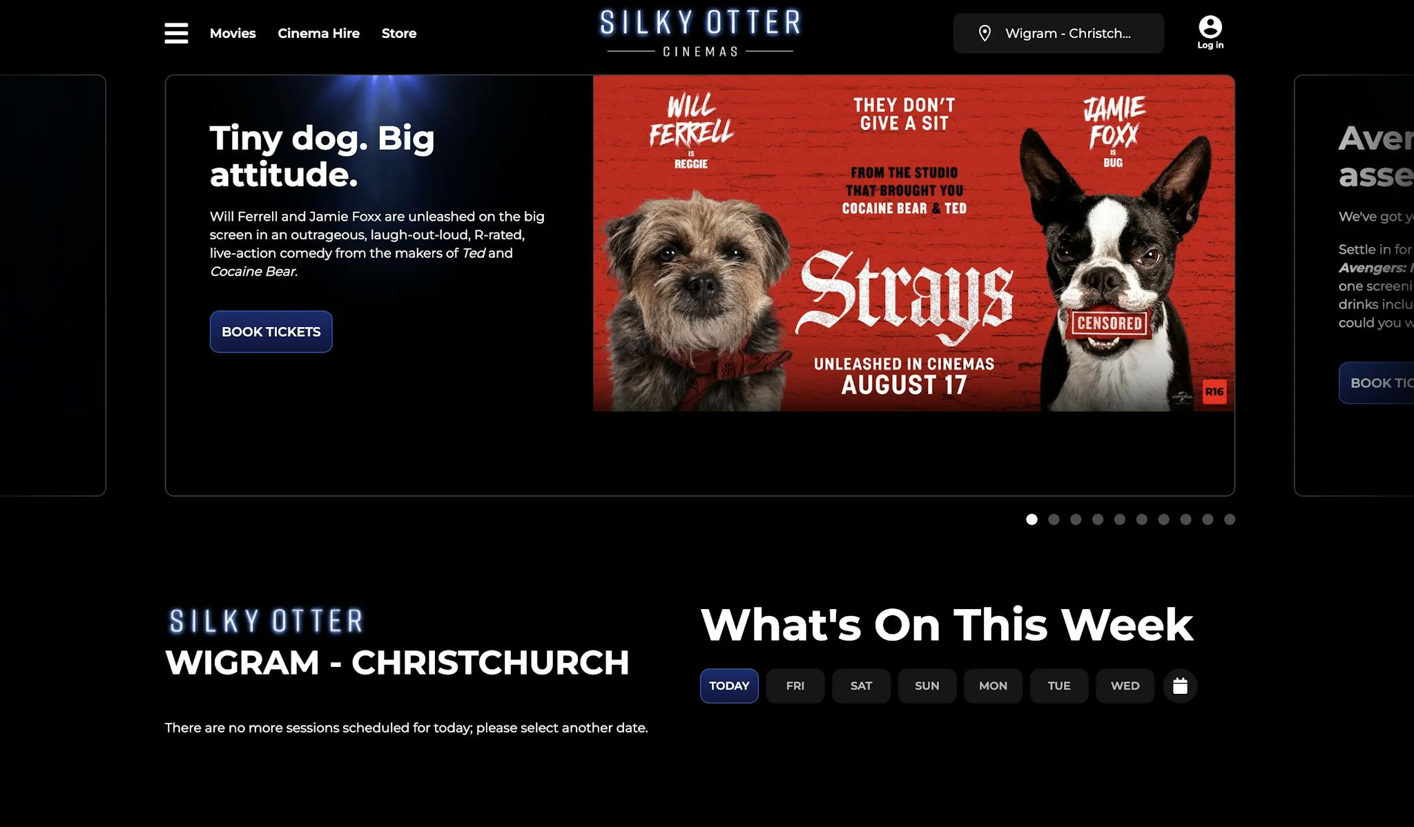 Image of Silky Otter Cinemas Website